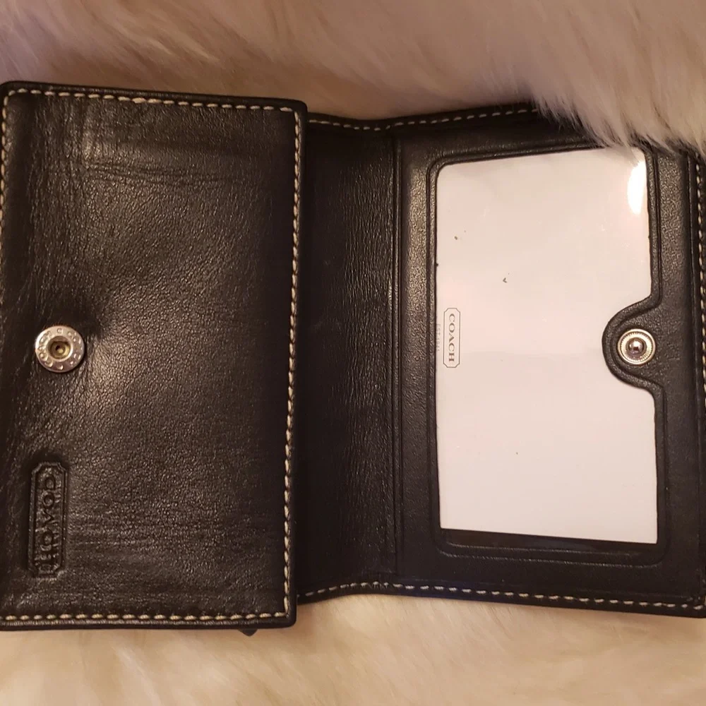 Coach monogram canvas and leather ID card cases wallet - Picture 2 of 4